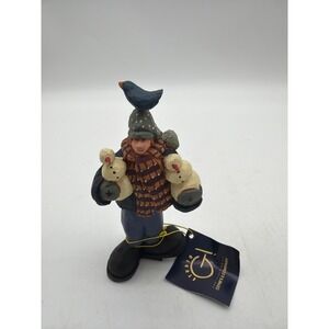 Williraye Studio Collectables Boy Holding 2‎ Snowmen - WW2229  - 1998